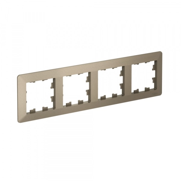 Рамка четырехместная ATLASDESIGN AIR ШАМПАНЬ/дымчатый черный