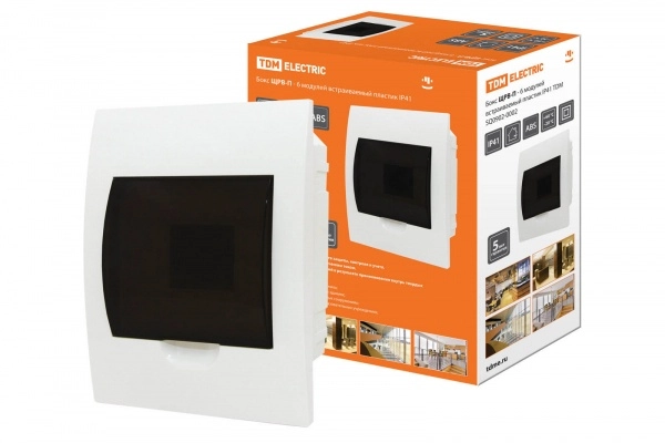 Бокс TDM ЩРВ-П- 6 IP40 пластик