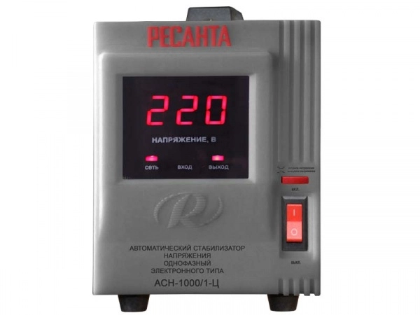 Стабилизатор однофазный 1,0кВа цифровой, напольный АСН-1000/1-Ц Ресанта