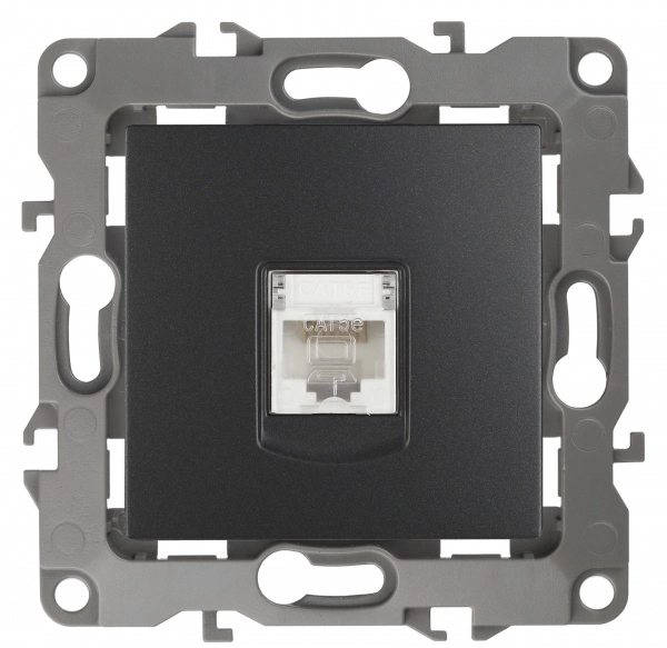Розетка информационная RJ45 Эра12 АНТРАЦИТ 12-3107-05 Б0014727