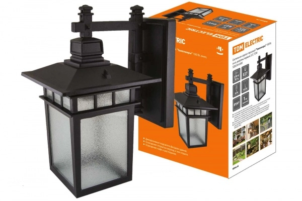 Светильник садово-парковый TDM Тамплиеры 100 Вт, вниз, шагрень/черный, Е27