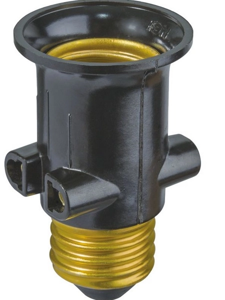 Патрон-переходник Е27 на розет и Е27 чёрный NLA-Е27-S-Е27  71 695 НОВИНКА Navigator