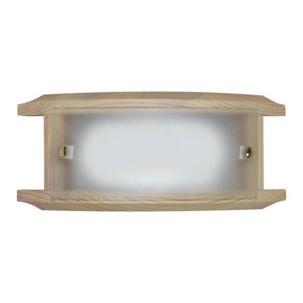 Светильник Элетех НББ 06-40 М39 Полесье матовый белый /корпус сосна /держатель винт золото ИУ 260х110