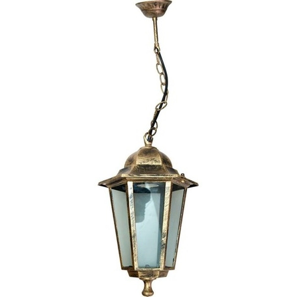 Светильник садово-парковый Feron 6105 шестигранный на цепочке 60W E27 230V, черное золото (кратно 1)