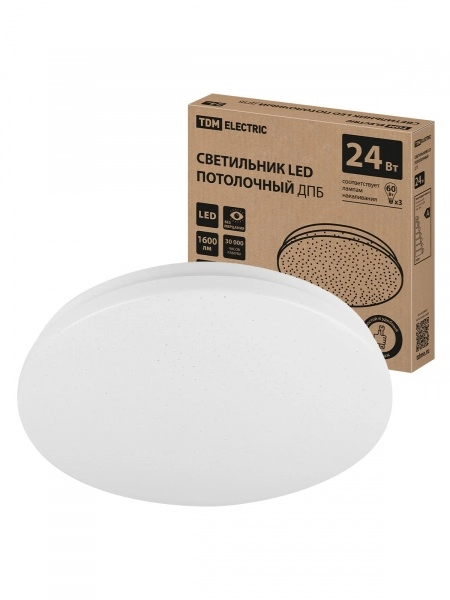 Светильник светодиодный TDM ДПБ 02, 24Вт, 4000К, Звездное небо