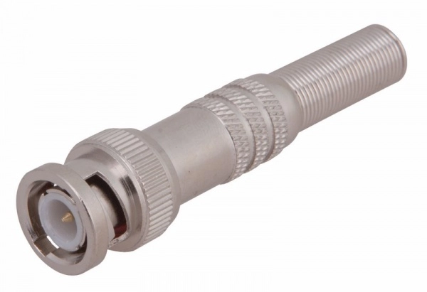 Разъём  штекер  BNC  под пайку  с пружиной  металл  (универсальный)  REXANT 05-3075