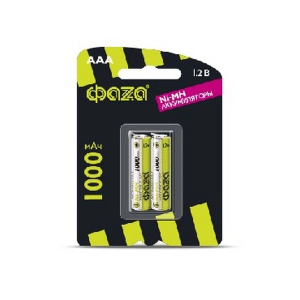Аккумулятор R03 1000mAh AAА BL-2  ФАЗА (кратно 2)