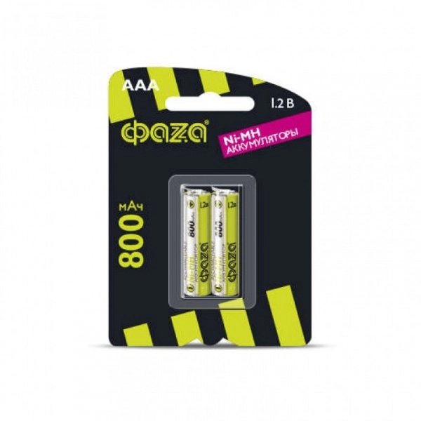 Аккумулятор R03 800mAh AAА BL-2  ФАЗА (кратно 2)