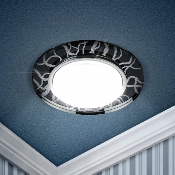 Светильник точечный ЭРА DK80 WH/BK под лампу Gx53, 220V,13W, белый/черный 30/1320