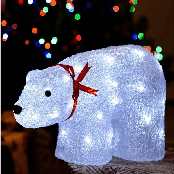 Фигура светодиодная Uniel "Белый медведь" ULD-M3423-040/STA IP20 34х12х23см свечение белое