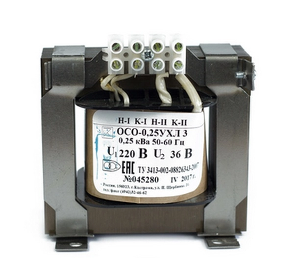 Трансформатор ОСО-0,4 220/12 УХЛ3