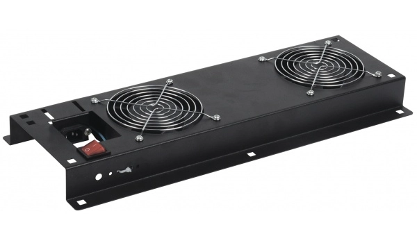 Вентиляторная панель с выключателем 2 модуля черная ITK