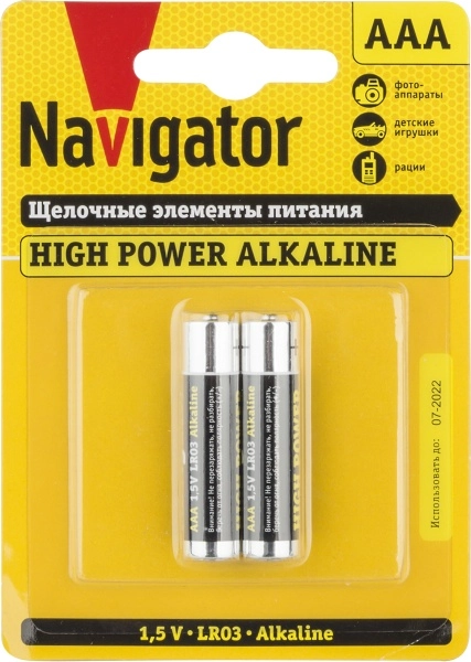 Батарейка AAA Navigator NBT-NE-LR03-BP2 94 750 (кратно 2)