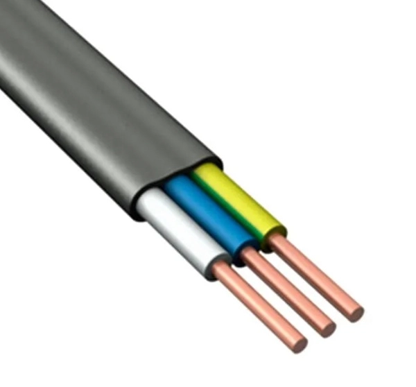 Кабель медный силовой в ПВХ изоляции ВВГнг(А)-LS 3х2,5-0.66 плоский (бухта 30)