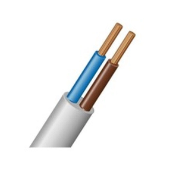 Провод бытовой ПВС 2х0,75 белый ГОСТ (бухта 50)