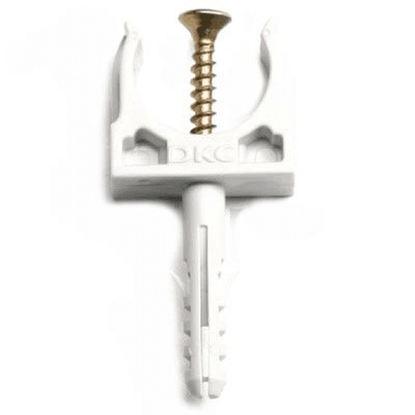 Держатель-клипса с защелкой и дюбелем DKC д.20мм, 51320