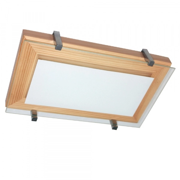 Светильник Элетех НББ 06-40 М40 Полесье 280х160 белый /корпус сосна /держатель хром ИУ