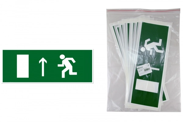 Знак TDM "Направление к эвакуационному выходу прямо" 350х124мм для ССА (лист - 2шт) (кратно 2)