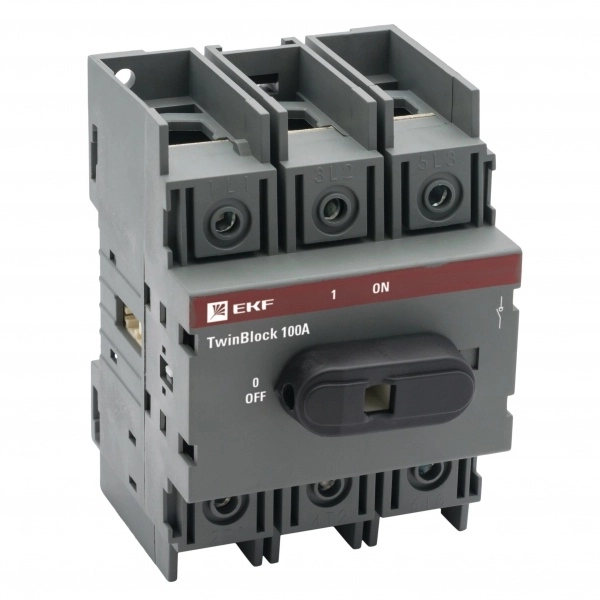 Рубильник 100A 3П c рукояткой управления для прямой установки TwinBlock EKF (кратно 1)
