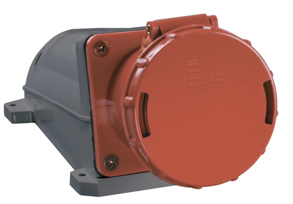 Розетка IEK 134 3Р+PЕ 63А 380В IP54 стационарная