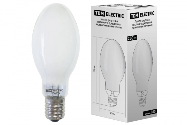Ртутно-вольфрамовая лампа ДРВ TDM 250Вт E40