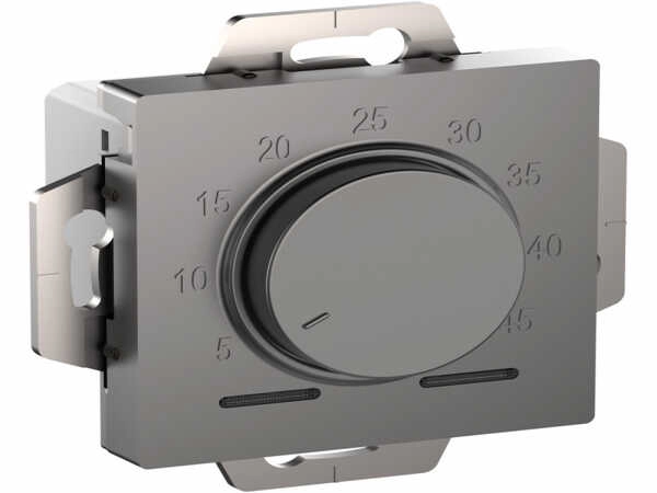 ATLAS Сталь ТЕРМОСТАТ электрон. теплого пола с датчиком, 10A, механизм