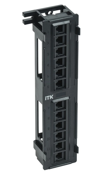 Патч-панель настенная  категория 5Е UTP, 12 портов (IDC Dual) ITK