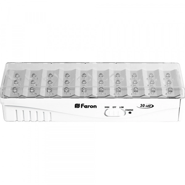 Светильник аварийный Feron EL15 30 LED  203*68*45 IP20 DC постоянный белый