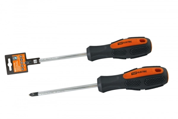 Отвертка крестовая Ph0x75 мм двухкомпонентная, CR-V, серия "Алмаз" TDM