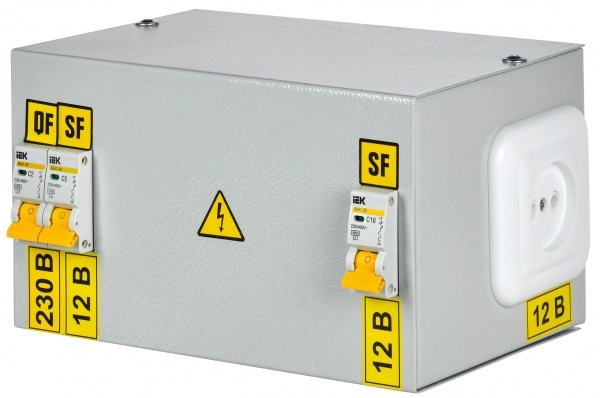 Ящик с понижающим трансформатором IEK ЯТП-0,25 220/12В 3 автомата