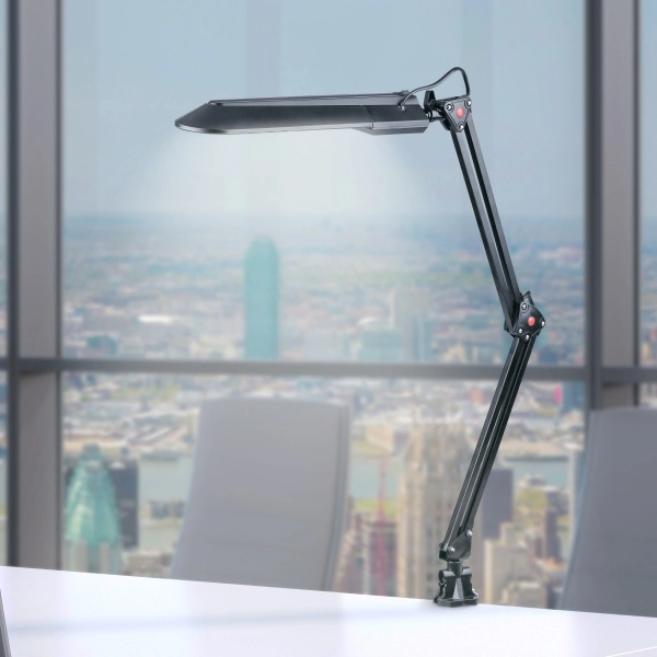 Светильник настольный ЭРА NL-201-G23-11W-BK черный на струбцине энергосберегающая лампа в комплекте