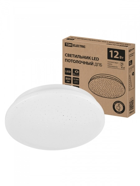 Светильник светодиодный TDM ДПБ 02, 12Вт, 6000К, Звездное небо