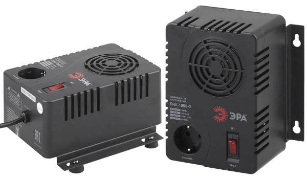 Стабилизатор однофазный  1,0кВа релейный напольный  СНК-1000-У компактный,  без д. 160-260В/220В, 1000ВА (8) ЭРА