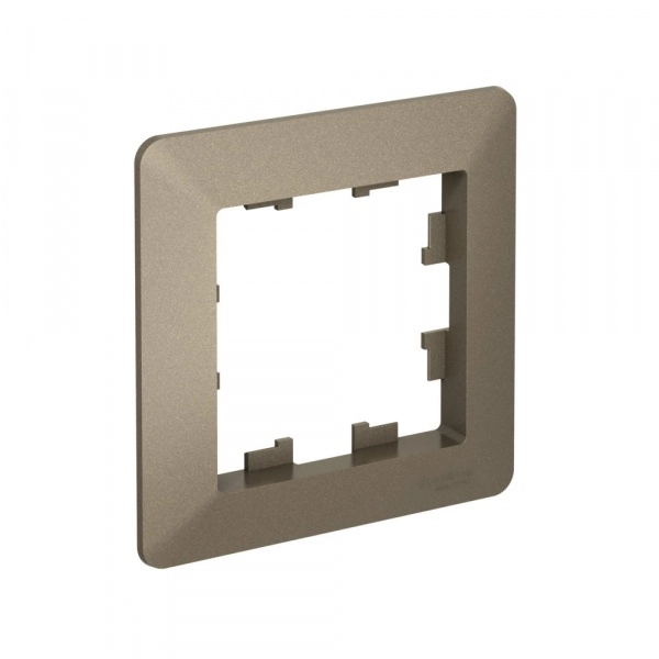 Рамка одноместная ATLASDESIGN AIR ШАМПАНЬ/дымчатый черный