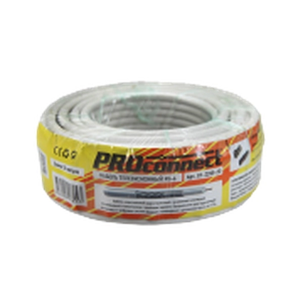 Кабель радиочастотный RG-6U (48%) 75Ом (бухта 20) белый PROCONNECT (омедненка) (01-2205-20)