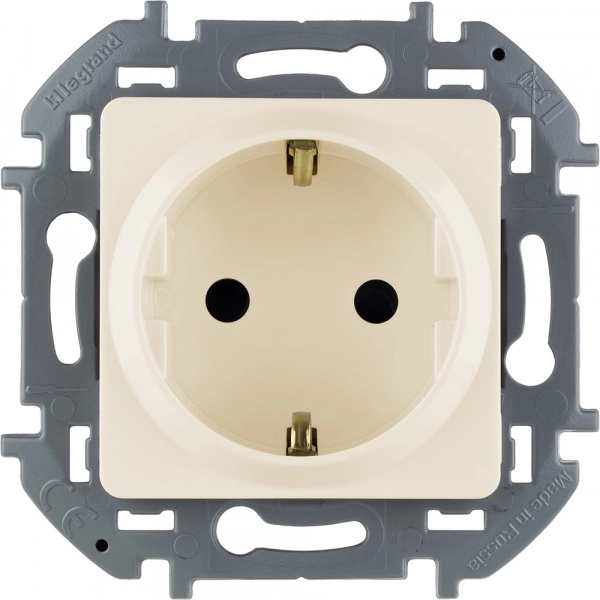 Розетка Legrand INSPIRIA 1-местная для скрытой установки со шторками цвет бежевый