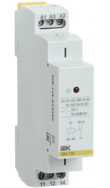 Реле промежуточное OIR 1 контакт (16А). 230 В AC