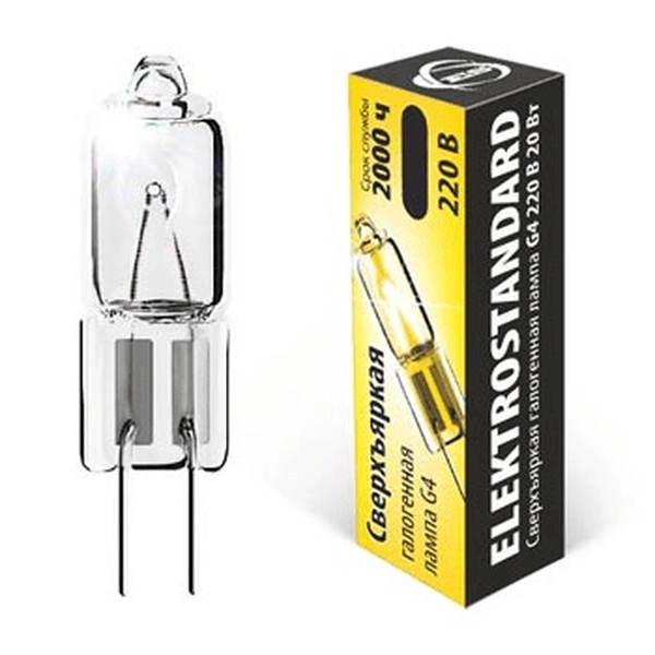 Галогенная лампа  Elektrostandard  JC  20Вт  220В  G4 прозрачная сверхъяркая