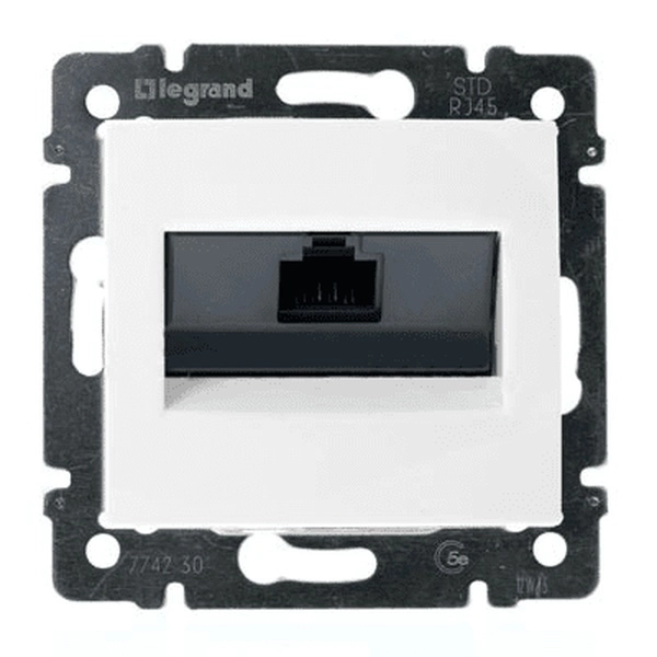 Legrand Valena  Белый Розетка механизм компьютерная 1-местная с захватами RJ45 UTP категория 5е /774230 (кратно 1)