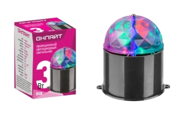 Светильник ОНЛАЙТ 61 979 OLF-DISCO01-3-230-RGB-BL