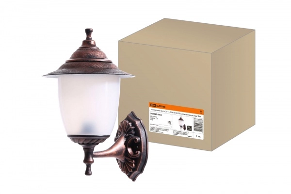 Светильник садово -парковый TDM Прага Эл-11-71М 60 Вт Е27 настенный вверх медь
