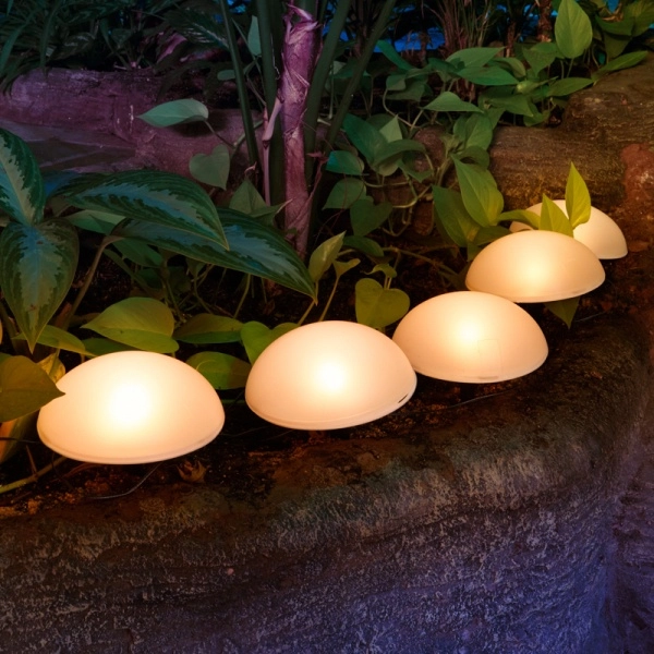 Светильник грунтовый Полусфера, 3000К, встроенный аккумулятор, солнечная панель REXANT