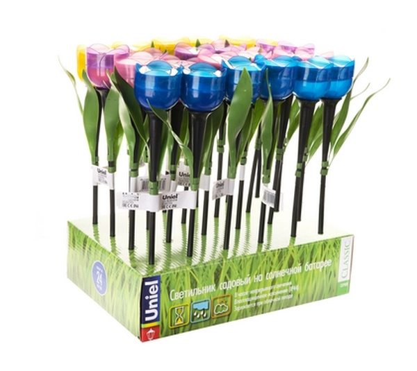 Uniel USL-C-651/PT305 TULIP SET 24на солнечной батарее "Тюльпан",  в составе набора из 24 шт. Белый свет.  1*LR акку