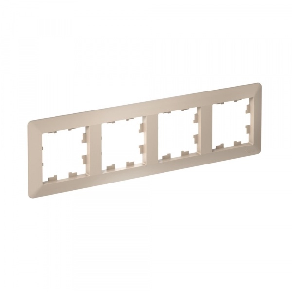 Рамка четырехместная ATLASDESIGN AIR ПЕСОЧНЫЙ/дымчатый белый