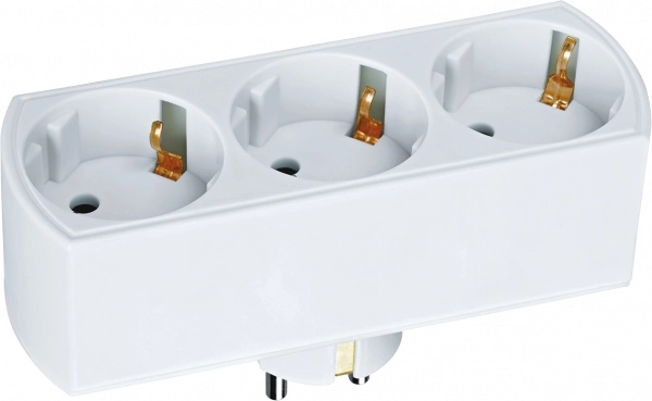 Разветвитель 3 гнезда с заземлением 10А 220В линейный Белый NAD-L-3E-WH Navigator 94672