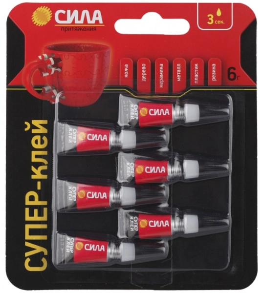 СИЛА Супер-клей СВЕРХПРОЧНЫЙ 1 гр.х 6 шт. SBL1-6  BL6