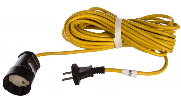 Удлинитель-шнур одно гнездо 10м IP20 без заземления ПВС 2х0,75 1300Вт желтый Союз (Универсал) 481S-4101