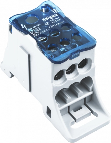 Блок распределительный на DIN рейку  125А Navigator 61 079 NBB-DB-125 (1 шт/упак)