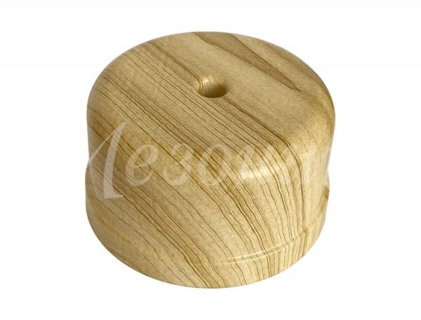 Коробка распределительная пластиковая D78мм, высота 43мм, IP20, цвет -сосна, серия УСАДЬБА, ТМ МЕЗОНИНЪ