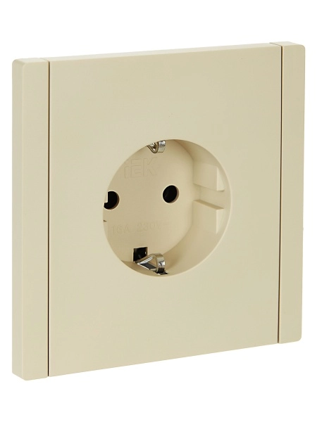 Розетка с заземляющими контактами без защитной шторки винтовое крепление 16А FORTE&PIANO ВАНИЛЬ FP416 IEK